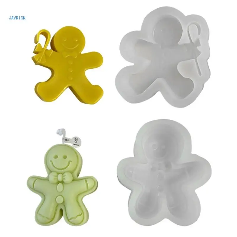 

DIY Chocolate Silicone Mold Gingerbreads Man Shapes Moulds for Soap Making