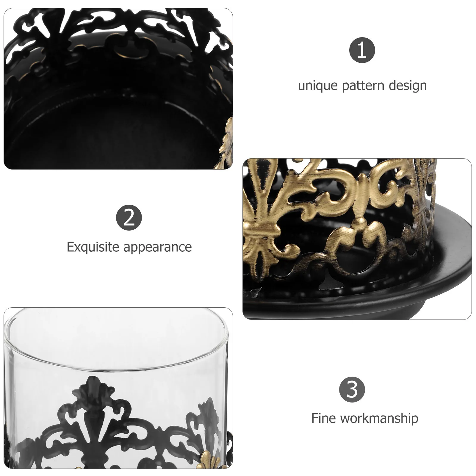 

2Pcs Exquisite Iron Cup Unique Pattern Holder for DIY Candles Creams Samples Storage Tabletop Decor Craft Jar