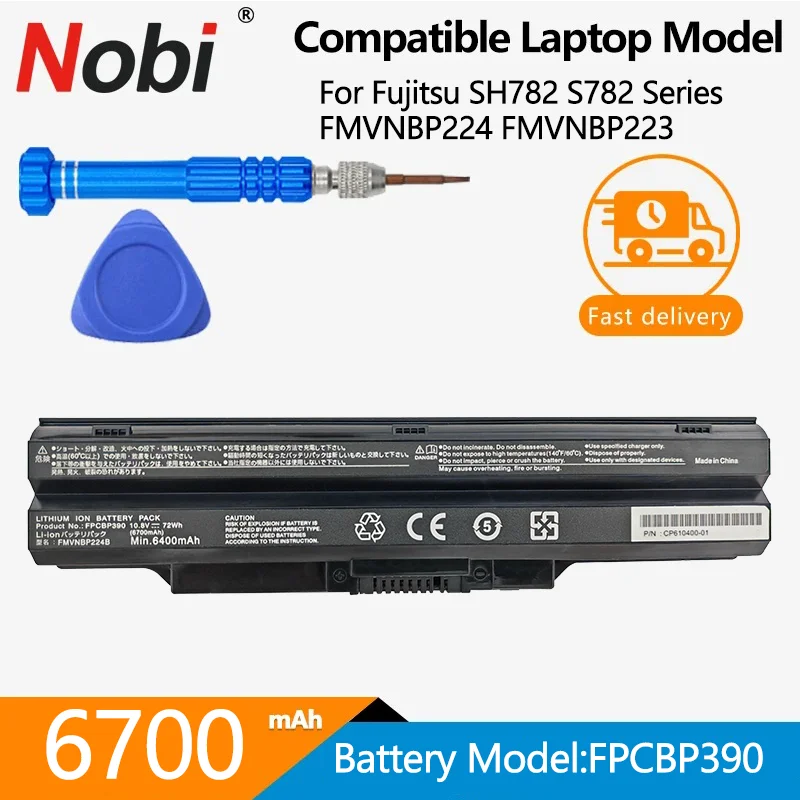 

NOBI FPCBP390 10.8V 72Wh Laptop Battery FMVNBP224B For Fujitsu SH782 S782 FPB0290 FPCBP392 FPCBP393 FMVNBP224 FMVNBP223