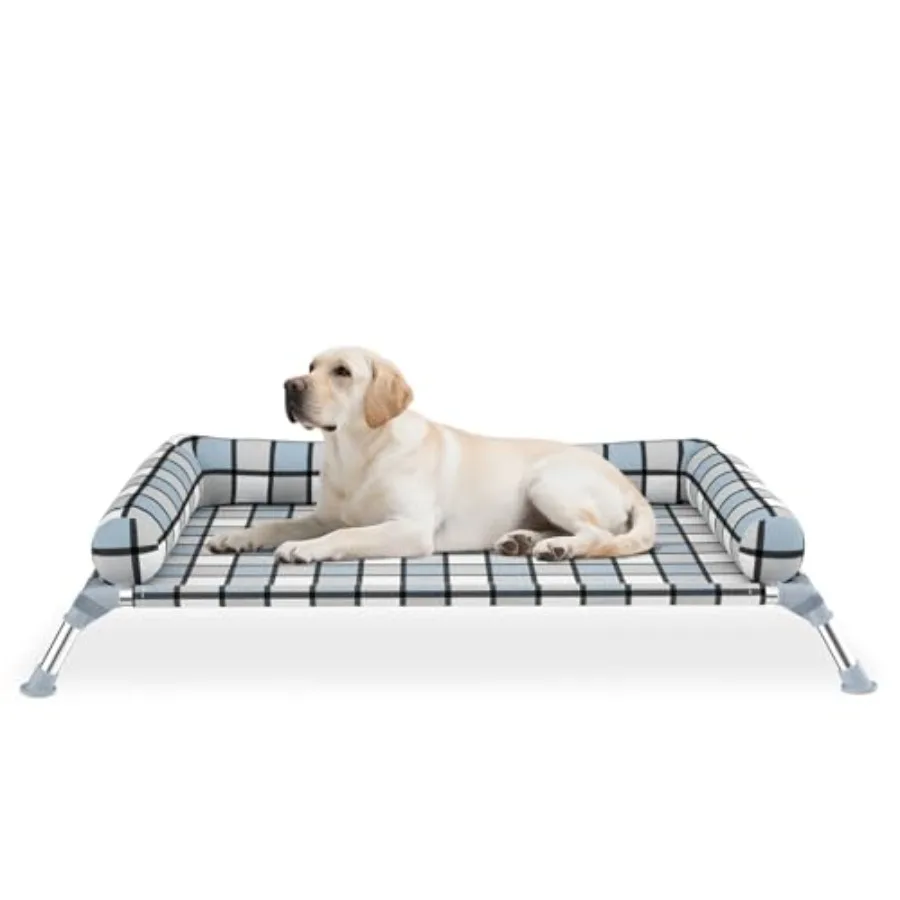 

Eevated Piow Dog Bed - Raied Dog Bed with Portabe ifted Wahabe Pet Cot Bed with taine tee Frae Dog Haock Bed for Indoor and Out