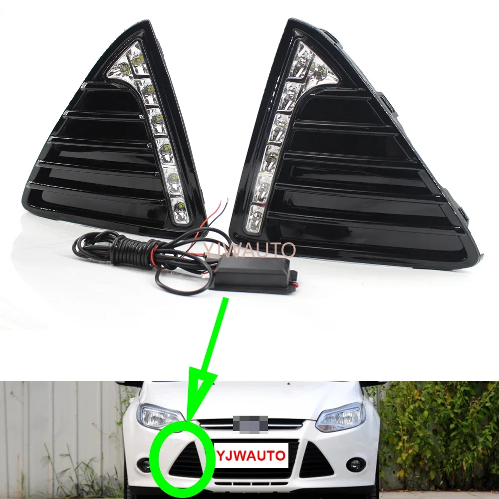 

Fog Light Assembly For Ford Focus 2012 2013 2014 Fog Lamp DRL Car LED Daytime Running Light