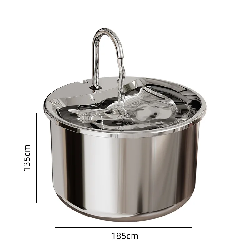 

Stainless Steel Cat Water Fountain 2L Pet Water Fountain for Cats Inside Automatic Water Dispenser with 4 Filters & 4 Sponges