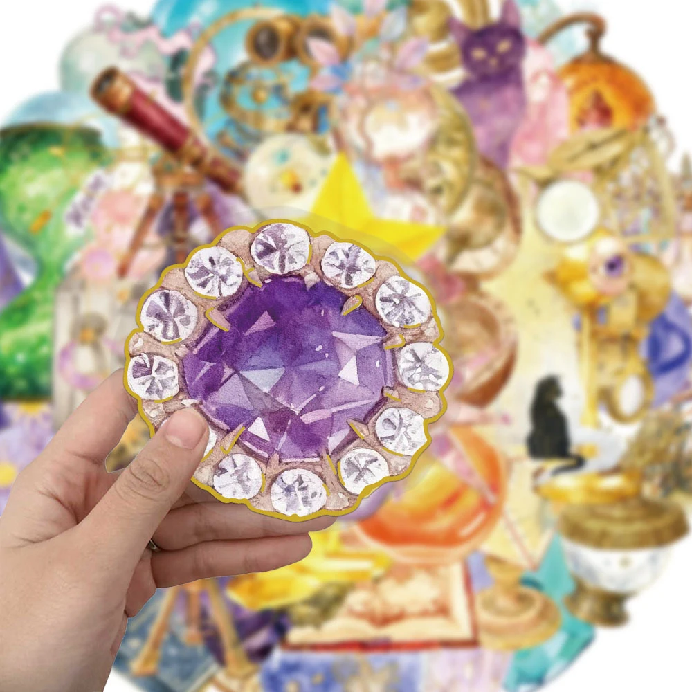 

10/30/50pcs Magic Planet Crystal Aesthetic Stickers Transparent Stargazing Cartoon Decals Skateboard Notebook Phone Sticker Gift