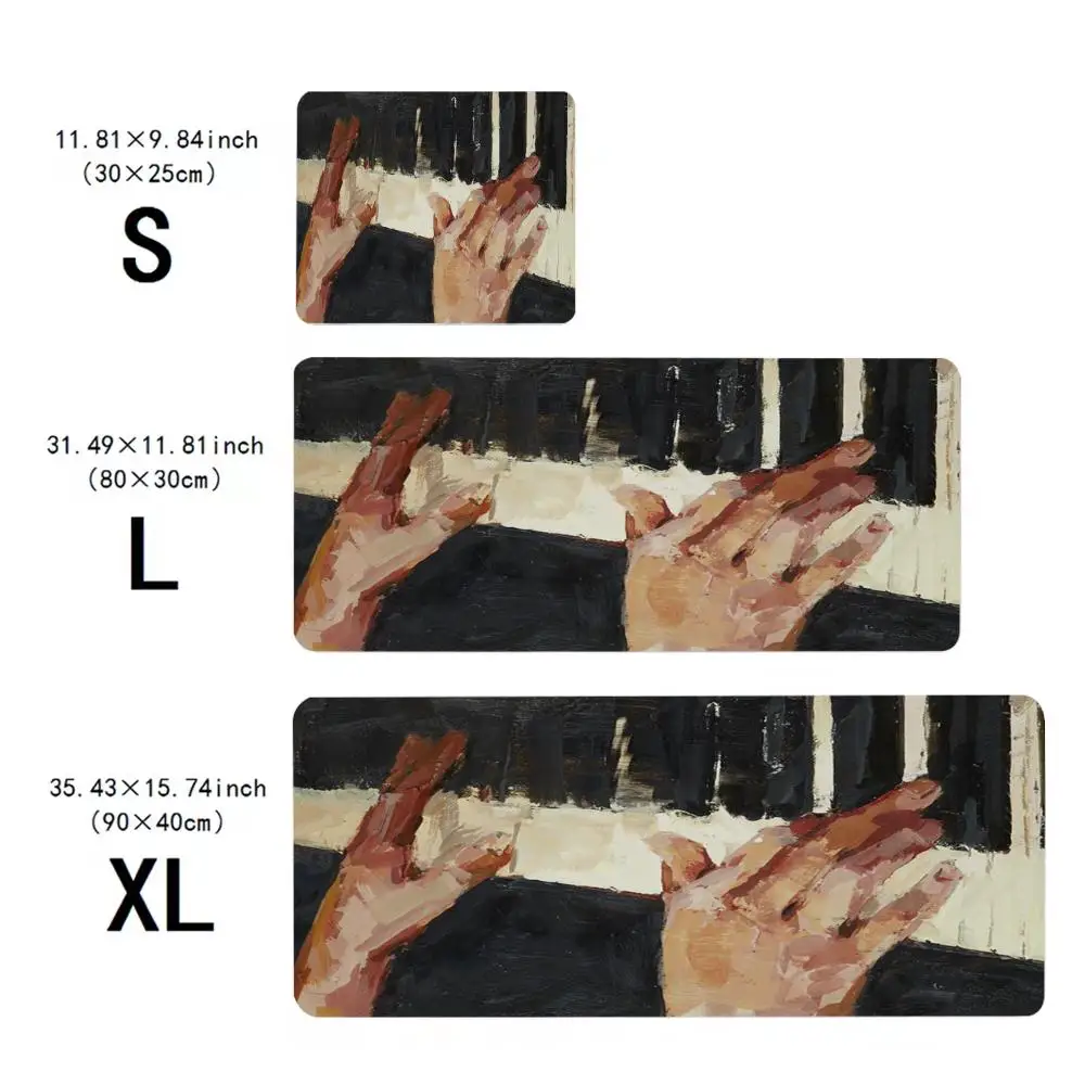 Alas Mouse Piano Hands Multi-Ukuran Anti-Selip untuk Gaming, Alas Mouse Gamer E-Sports, Alas Keyboard Mekanik XXL untuk Meja