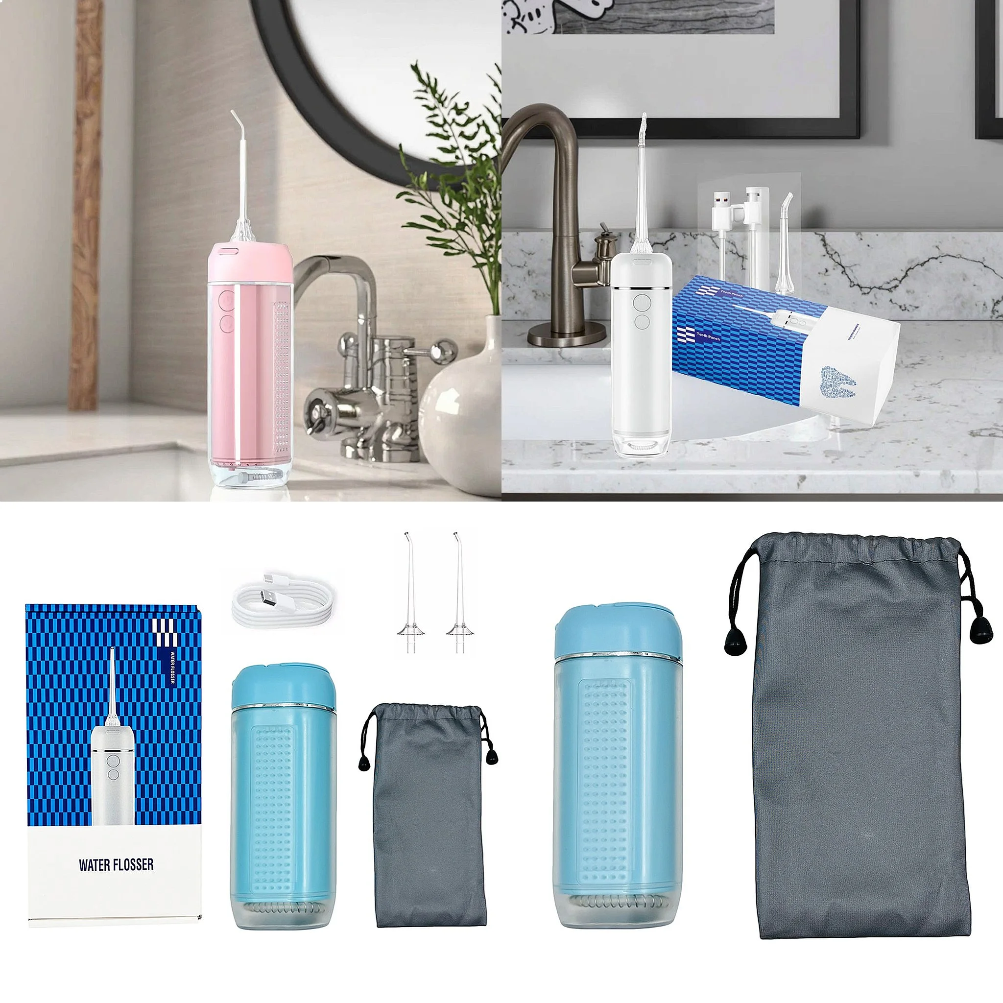 professional-cordless-rechargeable-2in1-plastic-dentals-water-flosser-with-super-spray-4-sprinkler-heads-px7-waterproof-teeth