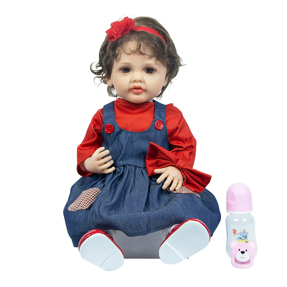 

22 inch implanted hair, all silicone simulated baby early education doll birthday gift