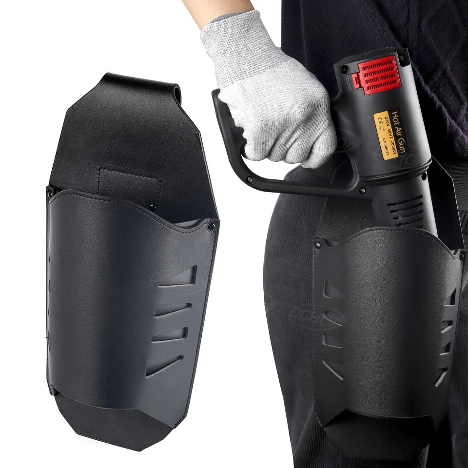 Ergonomic Heat Gun Holster Belt - Quick-Access Leather Pouch with Heat Insulation for Auto Vinyl Wrapping, Window Tinting KNS-4