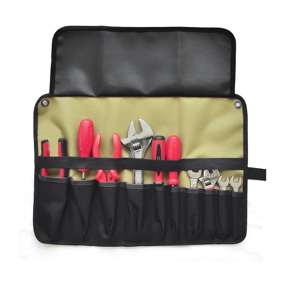 

Tool Roll Organizer Multiple Pockets Roll Up Bag Wrench/Pliers Pouch For Craftwork Handyman Electrician Plumber Mechanic