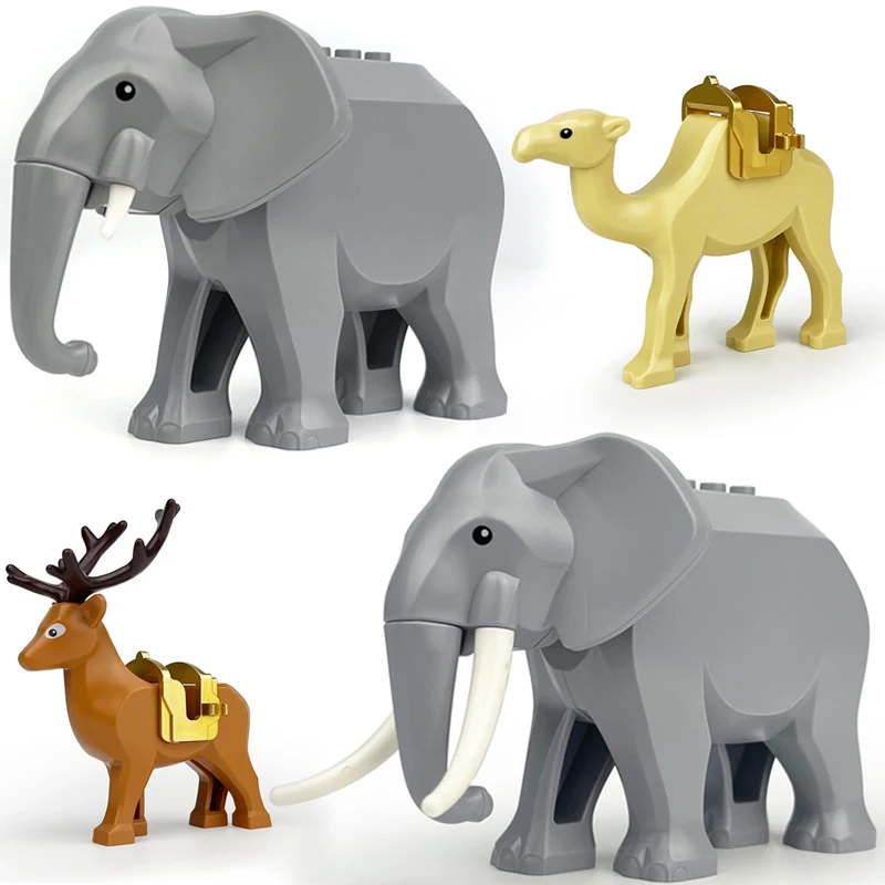 

Animal Building Blocks Model deer elephants ninny Educational Game Figure Brick Toys for Children Kids building bricks set gifts