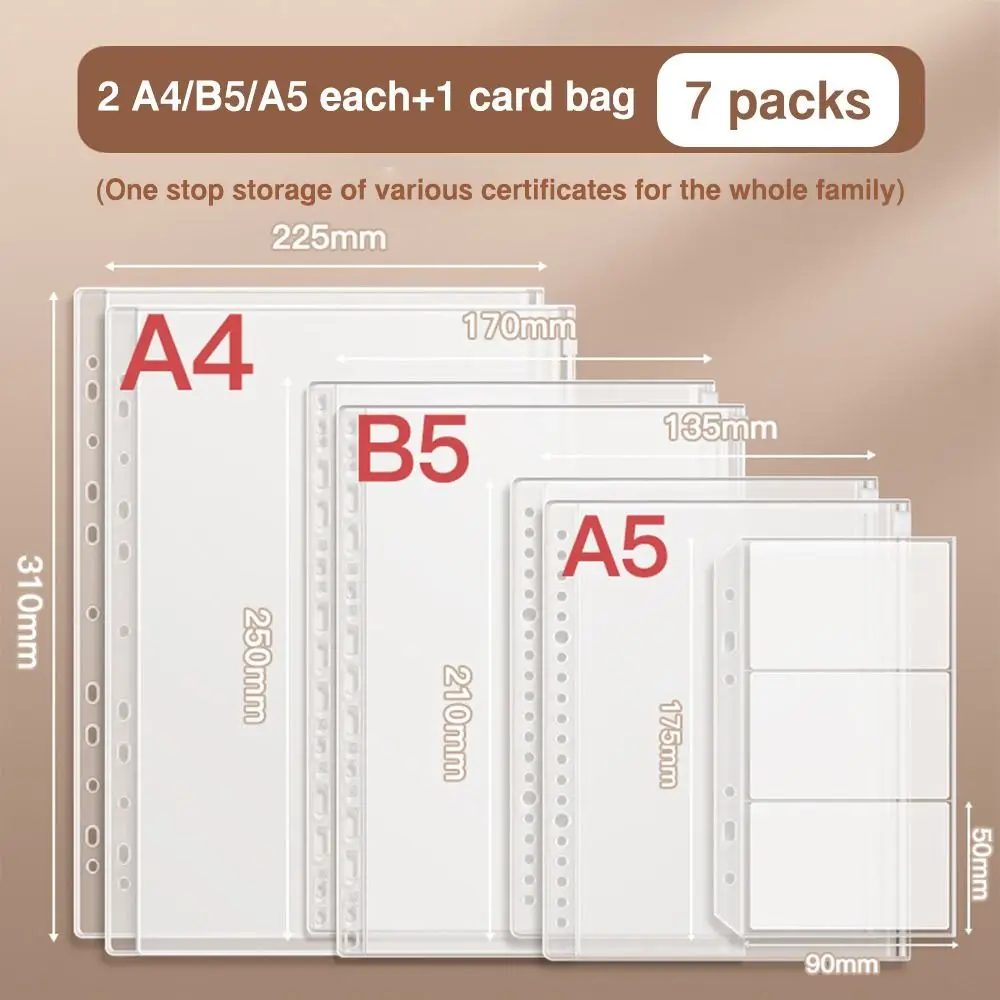 Variant: 7pcs A4-B5-A5 Pages