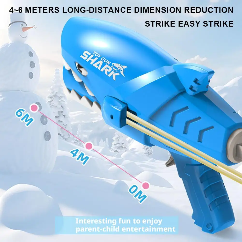 Pistolet requin amusant et facile à utiliser, jouets de neige en plein air pour la famille, combat de boules de neige, jeux de fête d'hiver