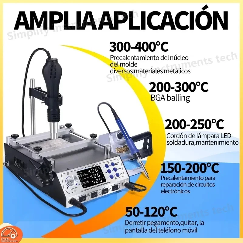 WEP853AAA Programmable BGA Rework Station Preheater Hot Air Gun Soldering Iron Desoldering Welding Repair Tool for PCB
