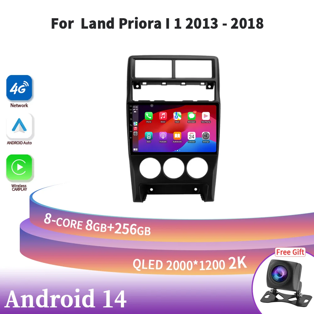 

Car Radio Central Multimedia Navigation Android 14 For LADA Priora I 1 2013-2018 Head Unit 4G Wireless Carplay Stereo 2DIN