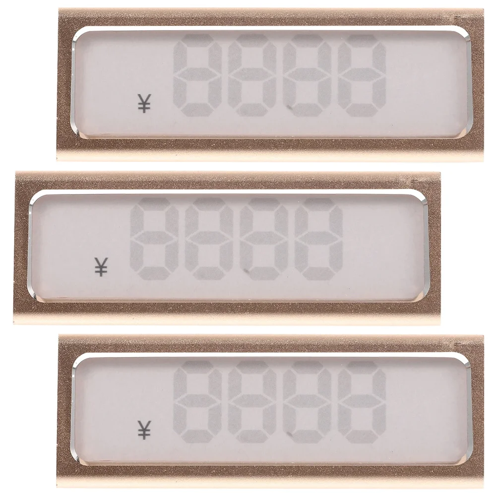 

3Pcs Price Tag Display Holder High-Grade Alloy Transparent Label Stand for Cake Shop Watch Store Shelves Reusable Sign Holder