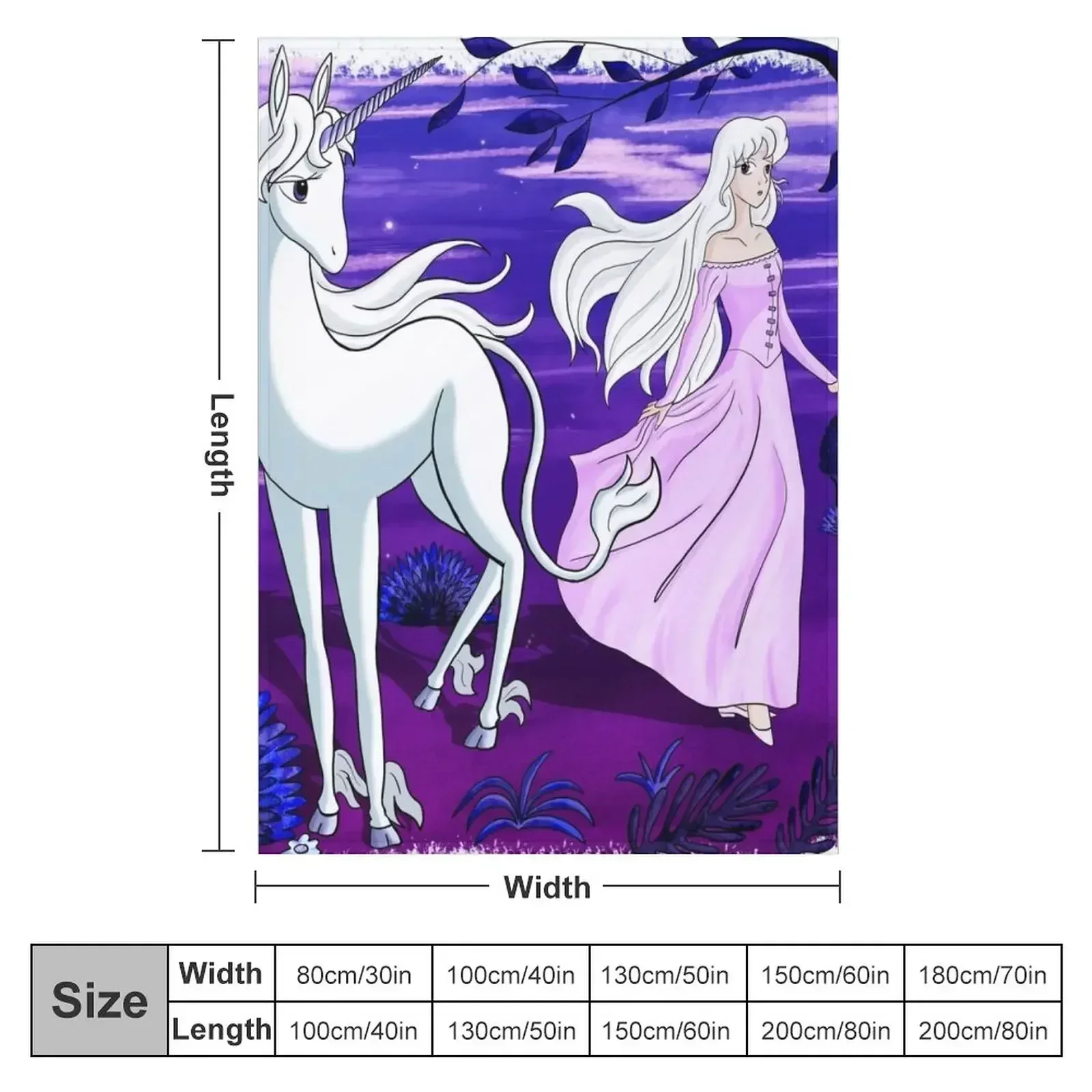 The Last Unicorn Lady Amalthea Throw Blanket Decorative Throw Kid'S Tourist Blankets