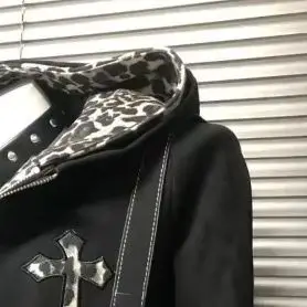 

Женские толстовки Kimutomo с леопардовым принтом, в стиле пэчворк, облегающие, винтажные, в эстетике Y2K, в стиле Харадзюку, гранж, готика, женские свитшоты