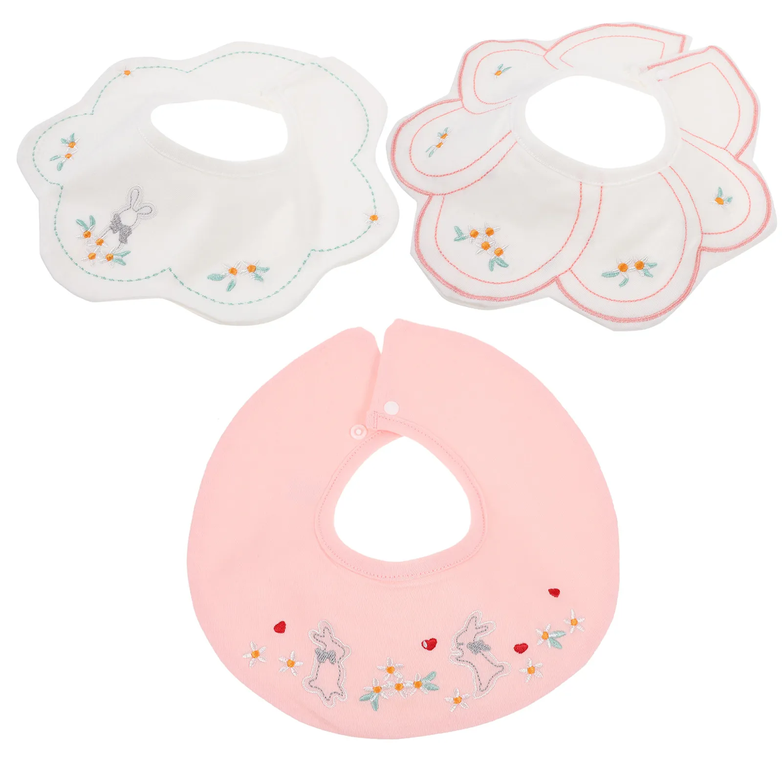 

3Pcs Waterproof Baby Bibs Cotton Drooling Bibs Adjustable Infant Toddler Teething Bib Saliva Towel Baby Girl Boy Drool Bib Set