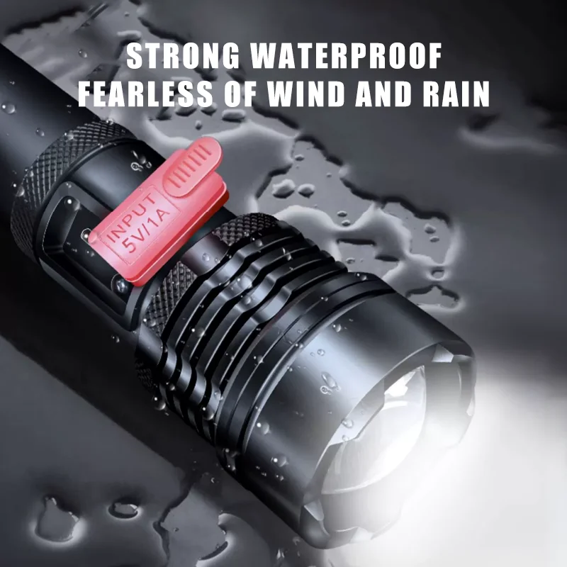 Warsun Powerful LED Flashlight Multifunctional Outdoor 18650 Rechargeable Torch Light Portable Lantern Hand Lamp Zoomable