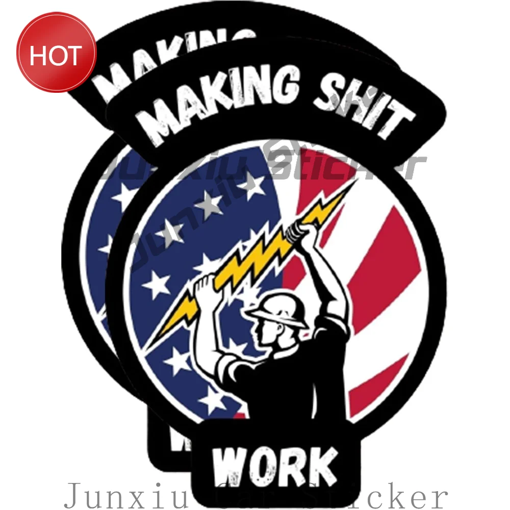 2 Pack Lineman Electrician Work Quote PVC Sticker For Vehicle Window And Travel Case Vehicle Styling Accessories Decal