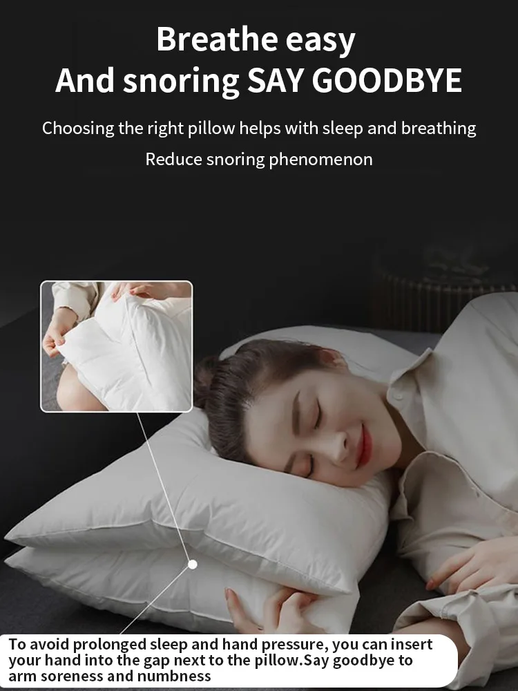 1PCS Pillows Soft Feather Velvet Neck Pain Relief Help Sleep Relaxing Cervical orthopedic Anti-snoring Anti Wrinkle Pillow