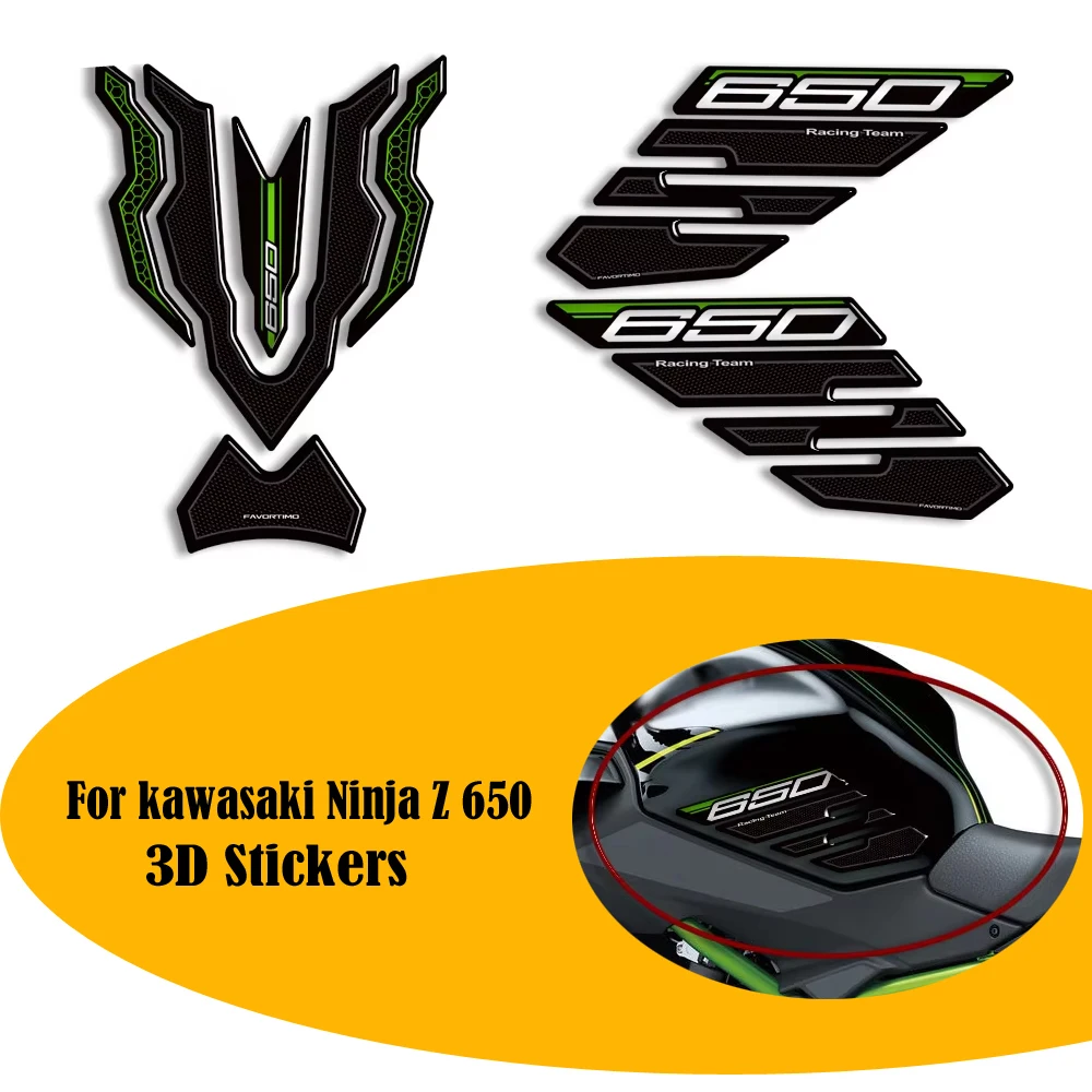 

NEW Motorcycle For kawasaki Ninja Z650 2020-2025 Tank Pad Side Grips Gas Fuel Oil Kit Knee Fairing Fender 3D Stickers Decals