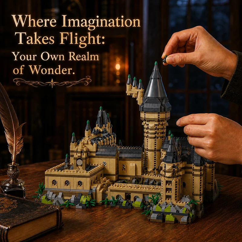 Mittelalterliches Magisches Schloss Hogwarts MOC Bausteine-Set Gotisches Gebäude Bausatz Kreative Feiertagsgeschenke Mikro-Bausteine Modell 6000 Teile – Detail 2