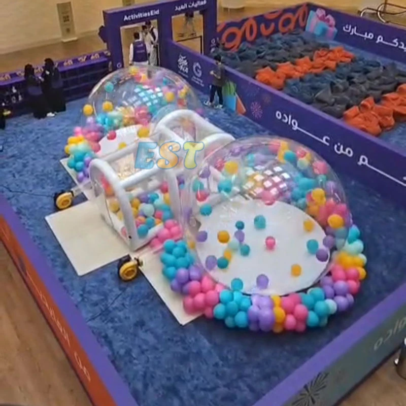 Thickened PVC Connected Bubble House, Popular Transparent Ball Pit, Children's Birthday Party Inflatable Play Toy