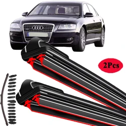 For Audi A8 S8 D3 4E2 4E8 Sedan 2002 2003 2004 2005 2006 2007 2008 2009 2010 Car Brushes Double Rubber Windshield Wiper Blades