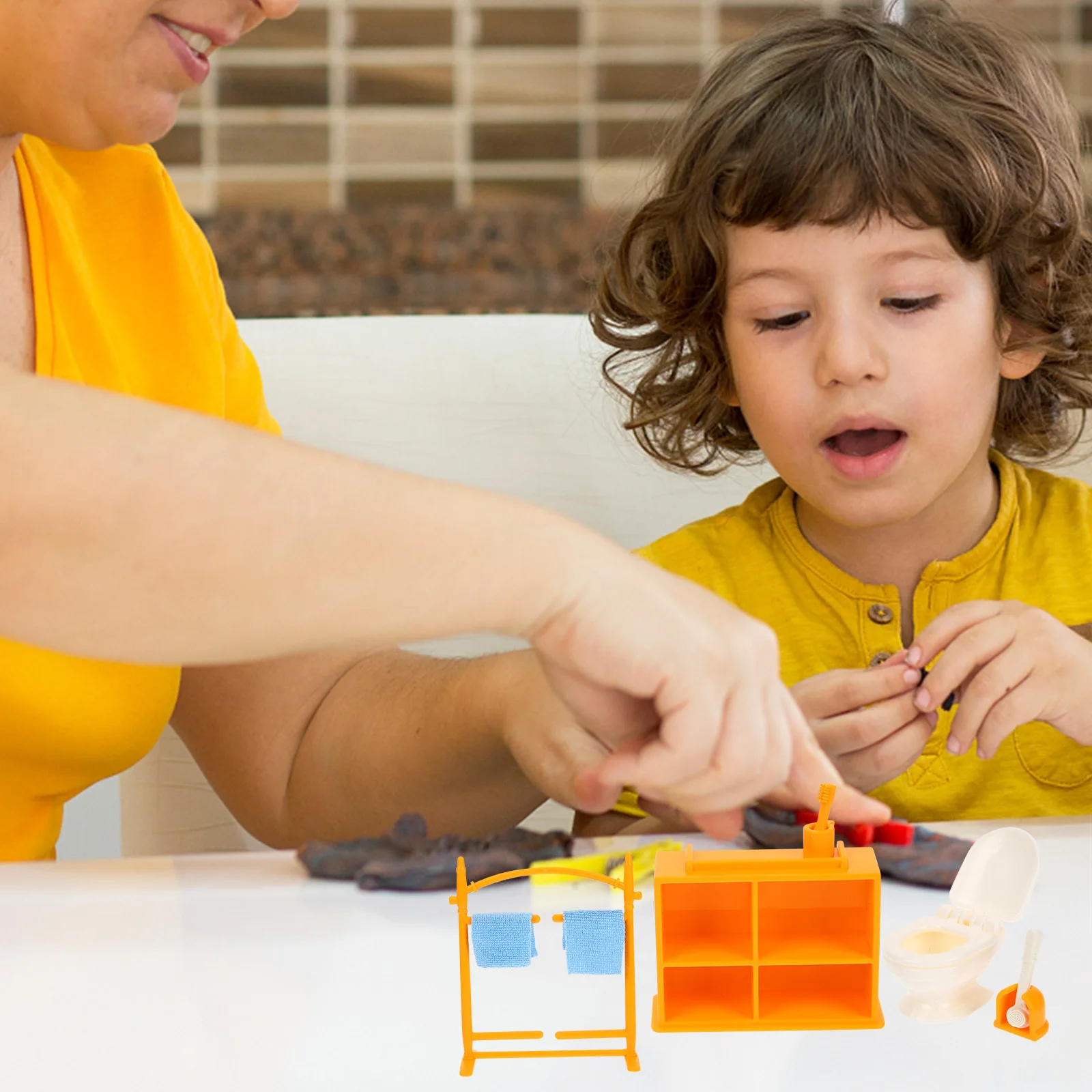 1 ensemble d'accessoires de salle de bain pour Mini maison, décor créatif exquis, léger, utilisation à Long terme, baignoire Miniature, toilettes