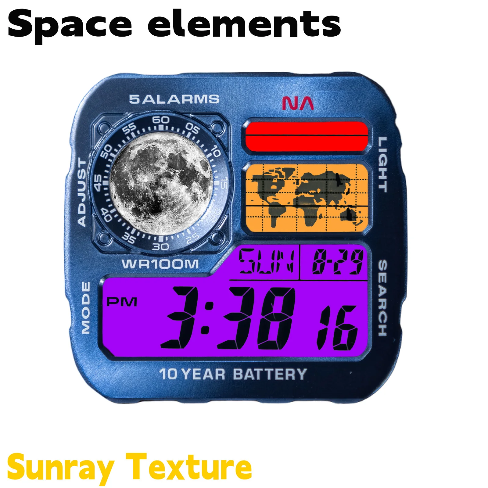 Space Elements Watch Sticker Faceplate Mod for CASIO AE1200 Watch Dial Metal Sunray Navy White Japan Copper Combo Kit view 6