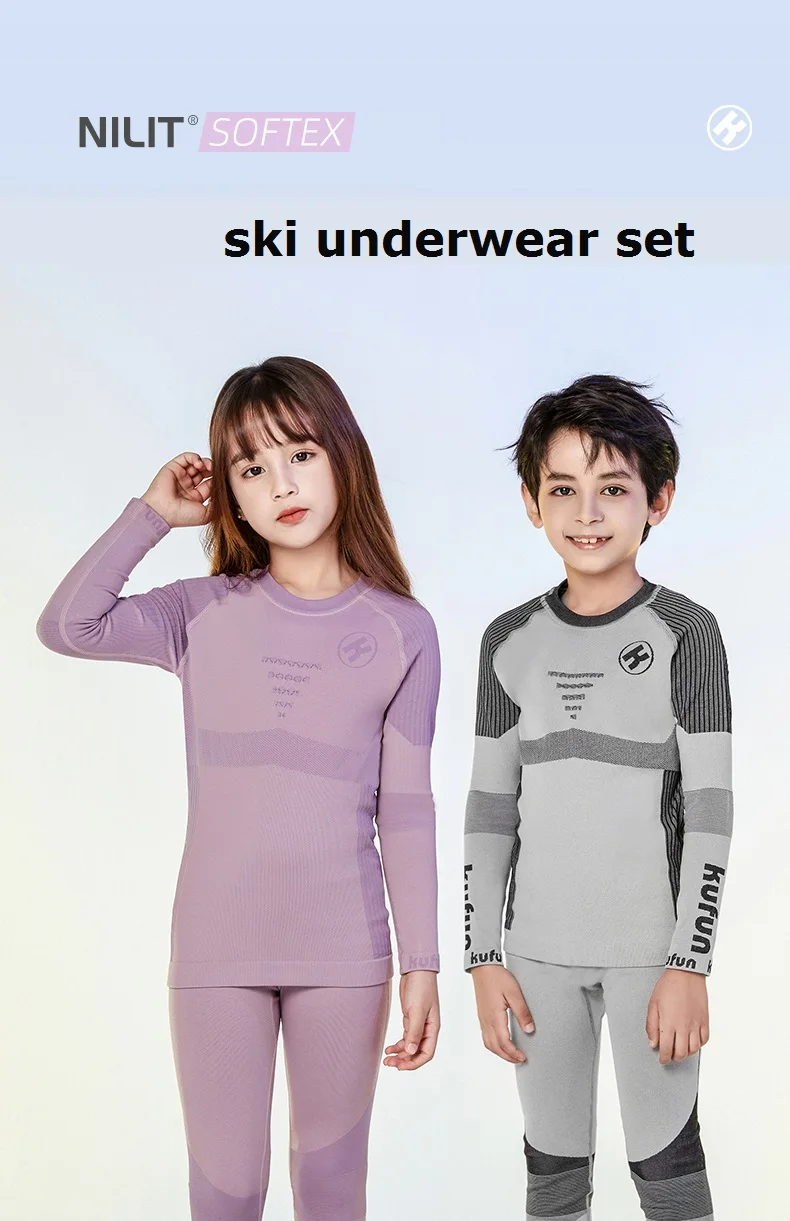 Kufun Ski Underwear Quick Drying Winter Sports Men Girl Boy Snowboard Thermal Children Kids Woman Fitness Running Adults Inner