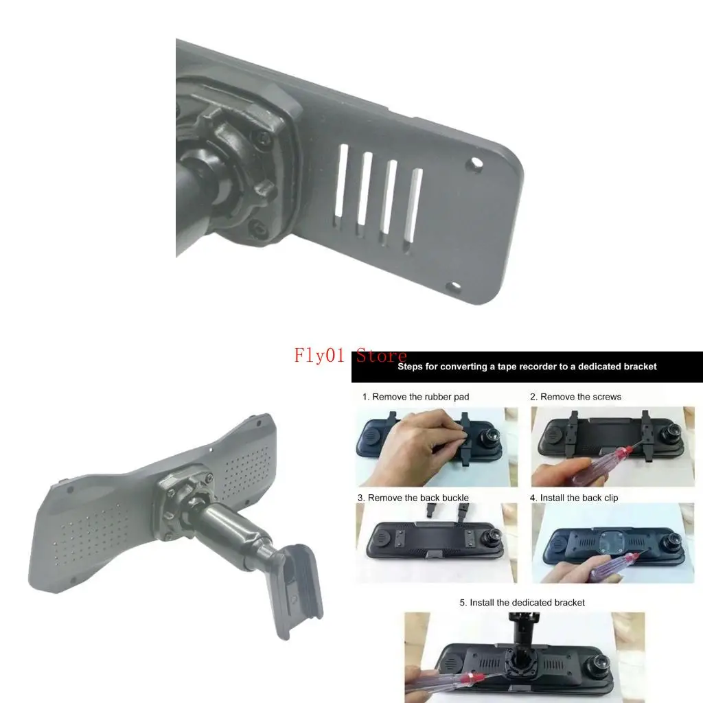 

Mirror Bracket Ergonomic Secure Grip Aluminum Stand for Dashs Cams Installation
