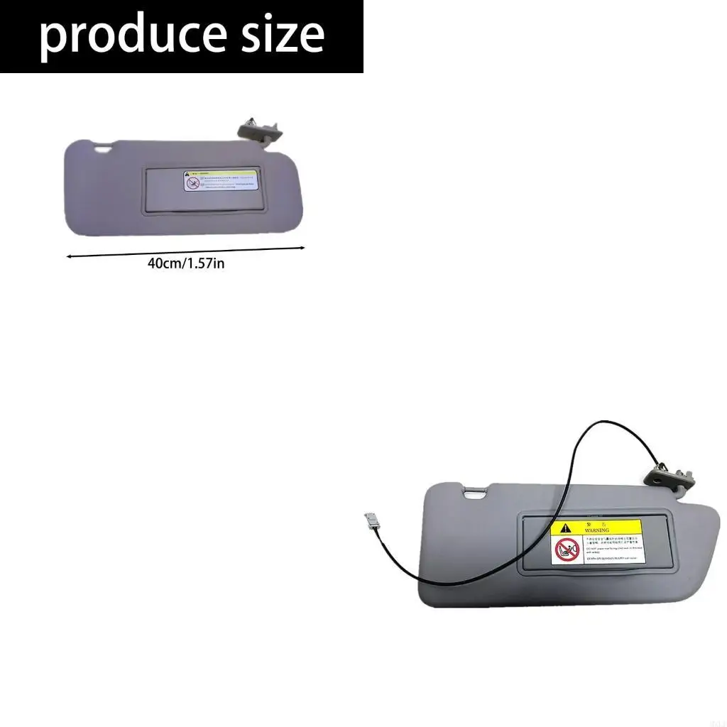 Built In Vanity Mirror Sun Visors Universal Fit UV 8163EG for Vehicles