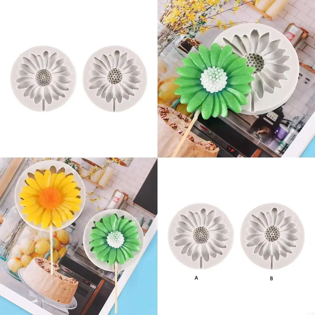 F19B Lollipop Mold Chrysanthemum Silicone Material Bakeware Baking Accessories
