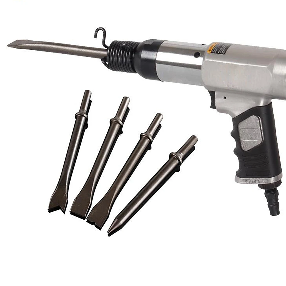 4PC 125/175mm Air Chisel Head Hard Steel Solid Air Shovel Head Air Impact Hammer Bit Pneumatic Tool Kit for Cutting/Rust Removal