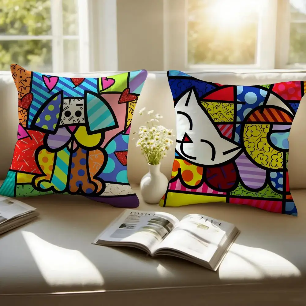 Romero B-Britto Cushion Cover Cushion Cover Soft & Easy-Wash Pillow Case – Versatile For Couch, Bed, Travel And Office