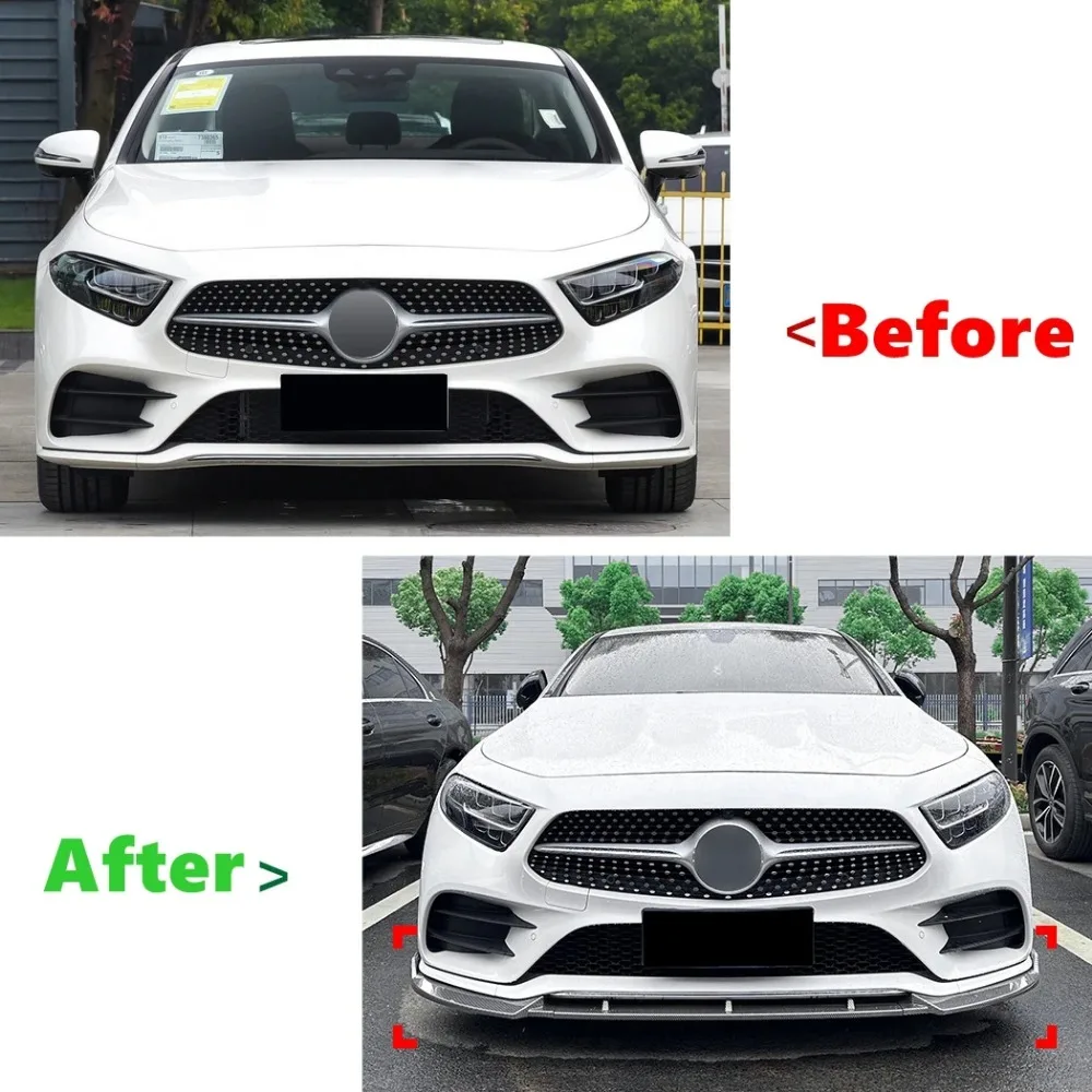 

Front Bumper Lip Spoiler Splitter For Mercedes-Benz CLS-Class C257 AMG 2018-2021 Diffuser Body kits Car Styling