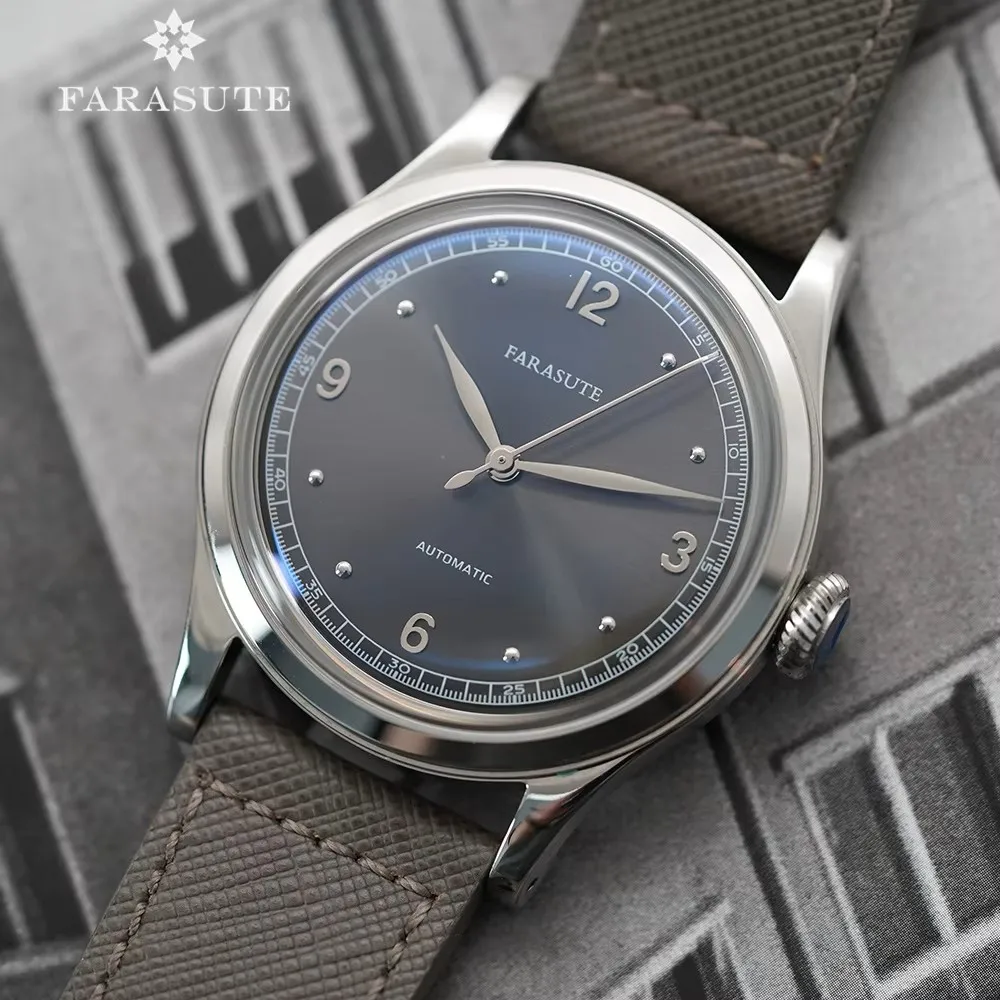 FARASUTE New Retro Japan 821A Automatic Mechanical Movement Wristwatch For Men Simple 5Bar Waterproof Watch Men Reloj Hombre