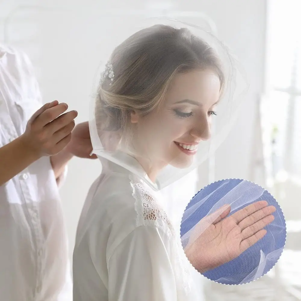 Breathable Face Makeup Protector Hood Zipper Closure Washable Bridal Face Cover Cap Reusable Soft Hair Net Face Mask Cover
