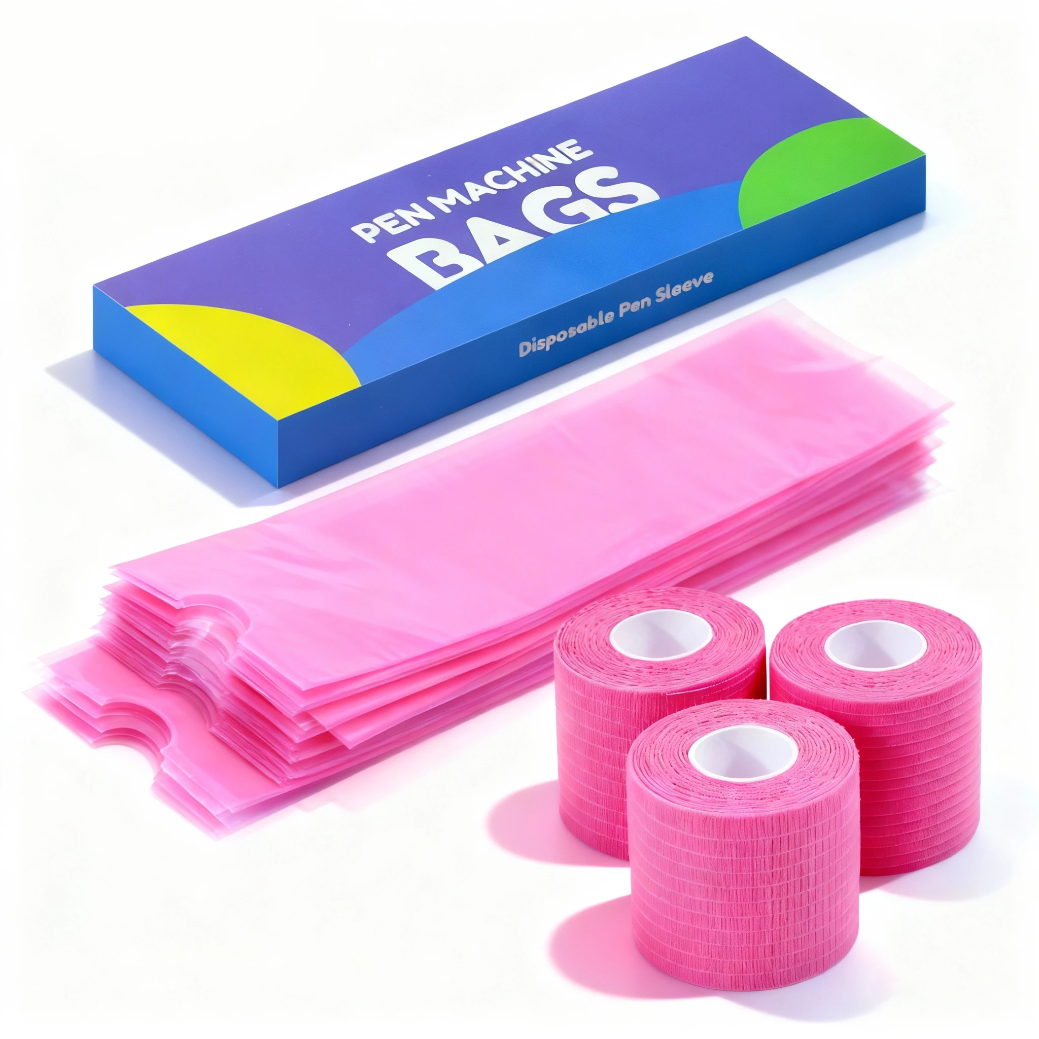 Tattoo Pencil Sleeve Bag Covers 200Pcs and 3Pcs Bandage Practice Tattoo Sets Tattoo Machine Accessories