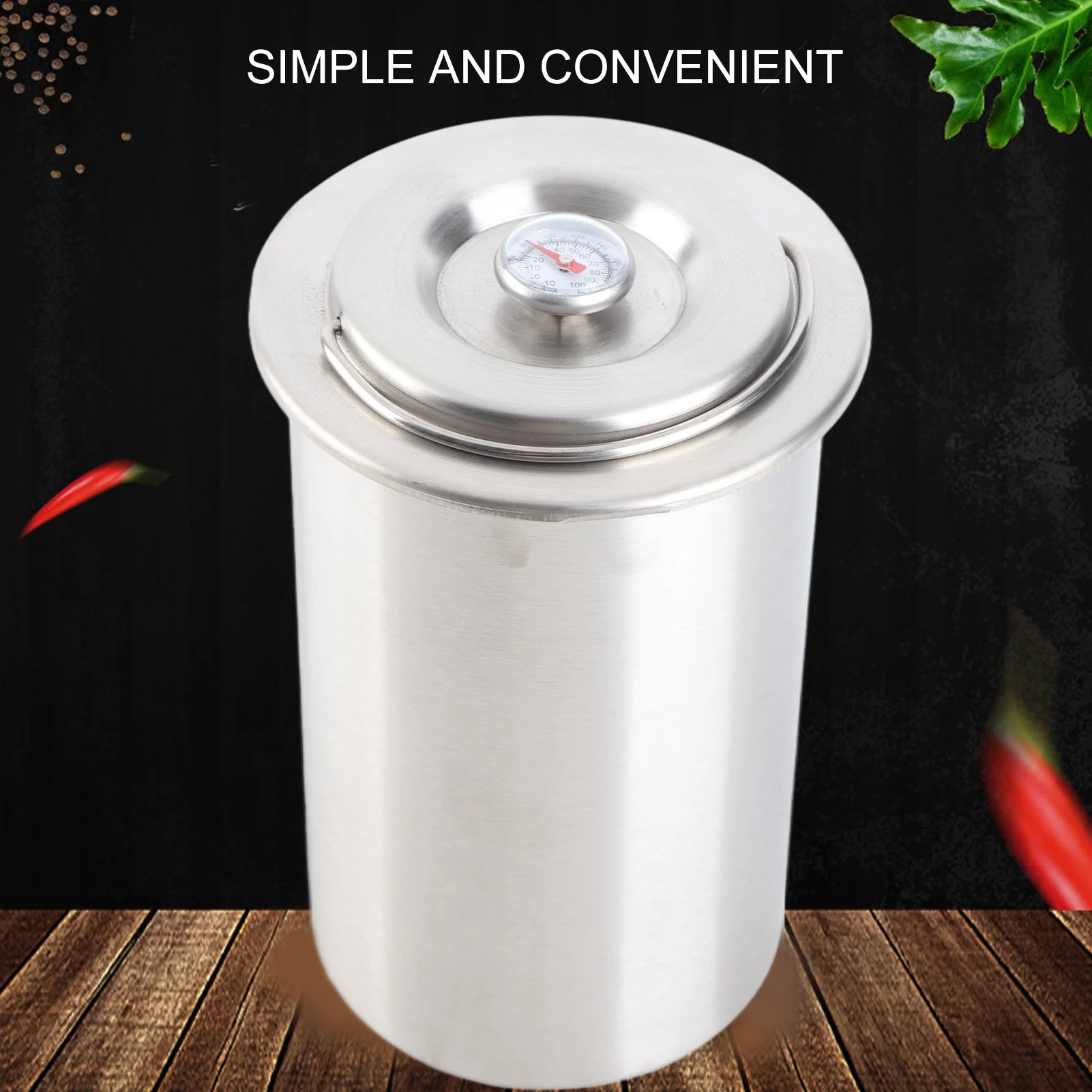 Prensa de carne casera saludable de acero inoxidable para hacer jamón, molde para tocino de cocina, caldera, sartén, estufa con termómetro