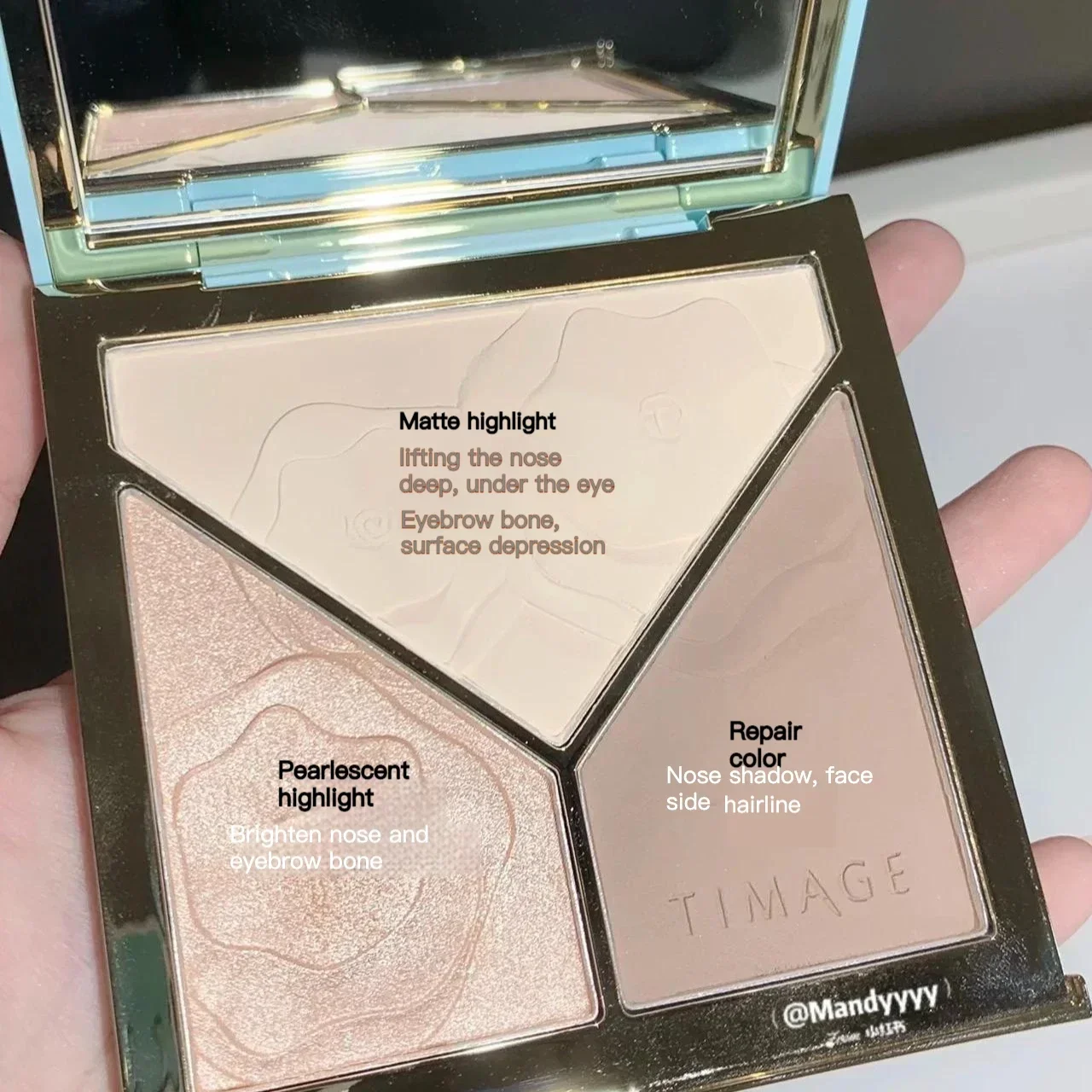 TIMAGE Master High Gloss Repairing Palette Caitang Tang Yi Personally Researched Three-Color One-Piece Matte Glitter Powder Nose