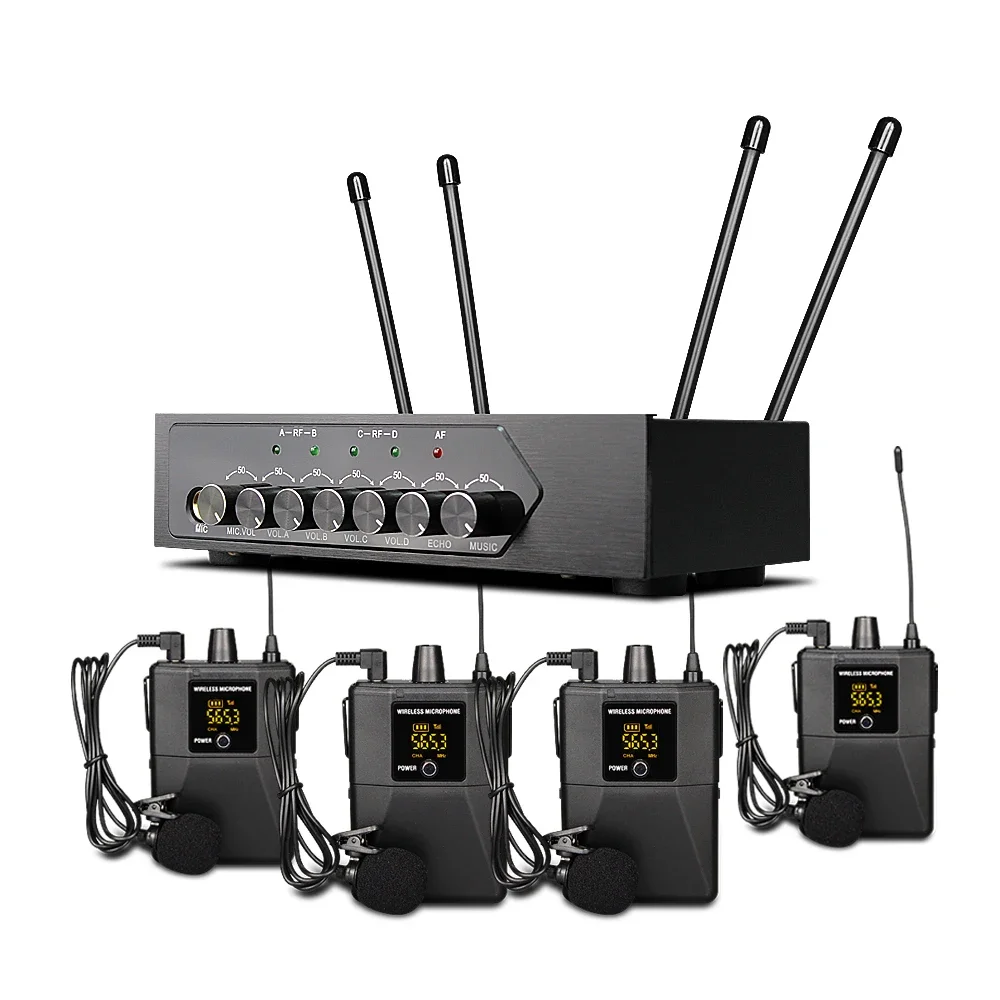 s1400 performance live BT4.2 riverbero wireless UHF microfono portatile a 4 canali