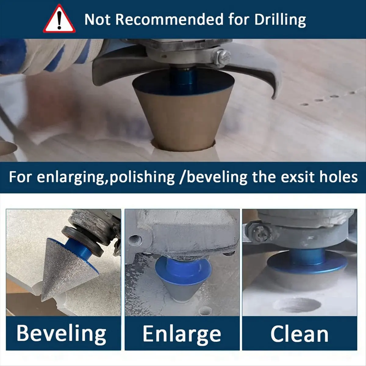 Top Sale  Bevel Drill Bits for Enlarging and Finishing Existing Holes in Tile, Marble, Glass and Ceramics