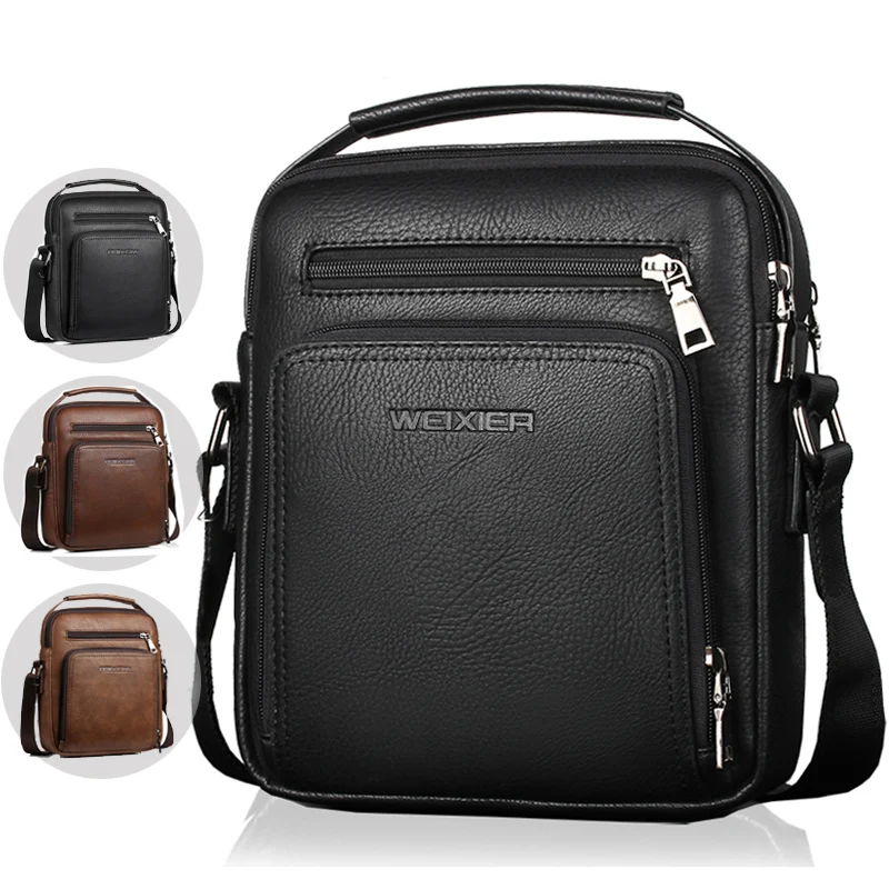 

PU Leather Men's Shoulder Crossbody Bag Casual Handheld Bag Fashion Business Cross body Bag for Men