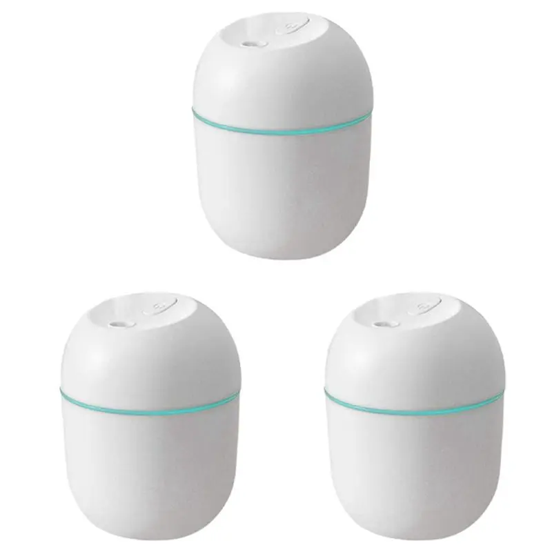 ABVI-3X Air Humidifier USB Small 220Ml Mini Portable Cool Mist Diffuser For Bedroom Desk Car Travel Aroma Atomizer,White