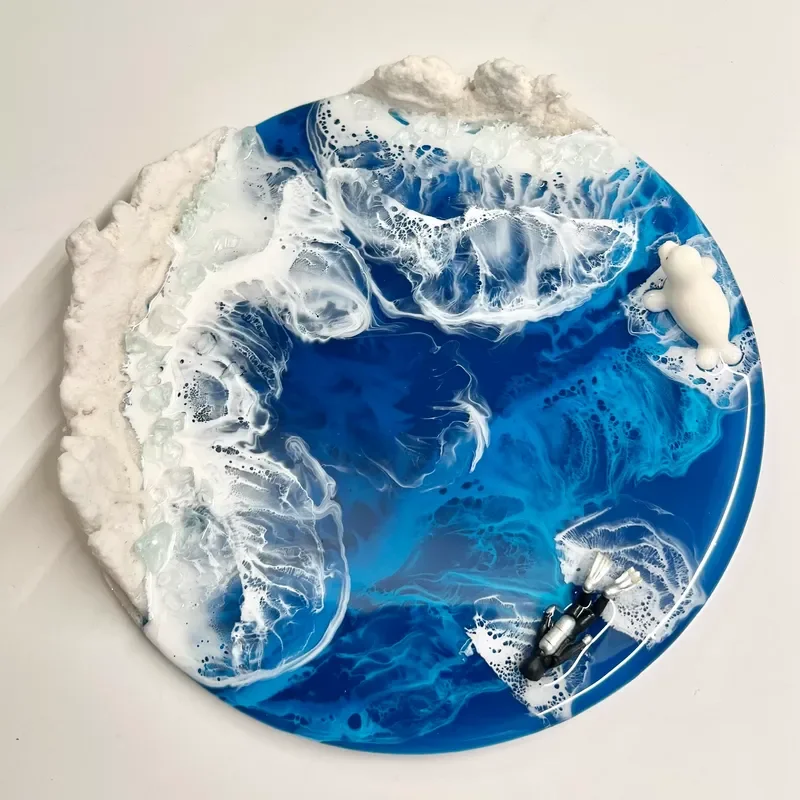 JMZ Tray Base Decorative Stand for Home Bar Desktop Display Luxury Handmade Brick Style Ornament Marine Theme Bracket High