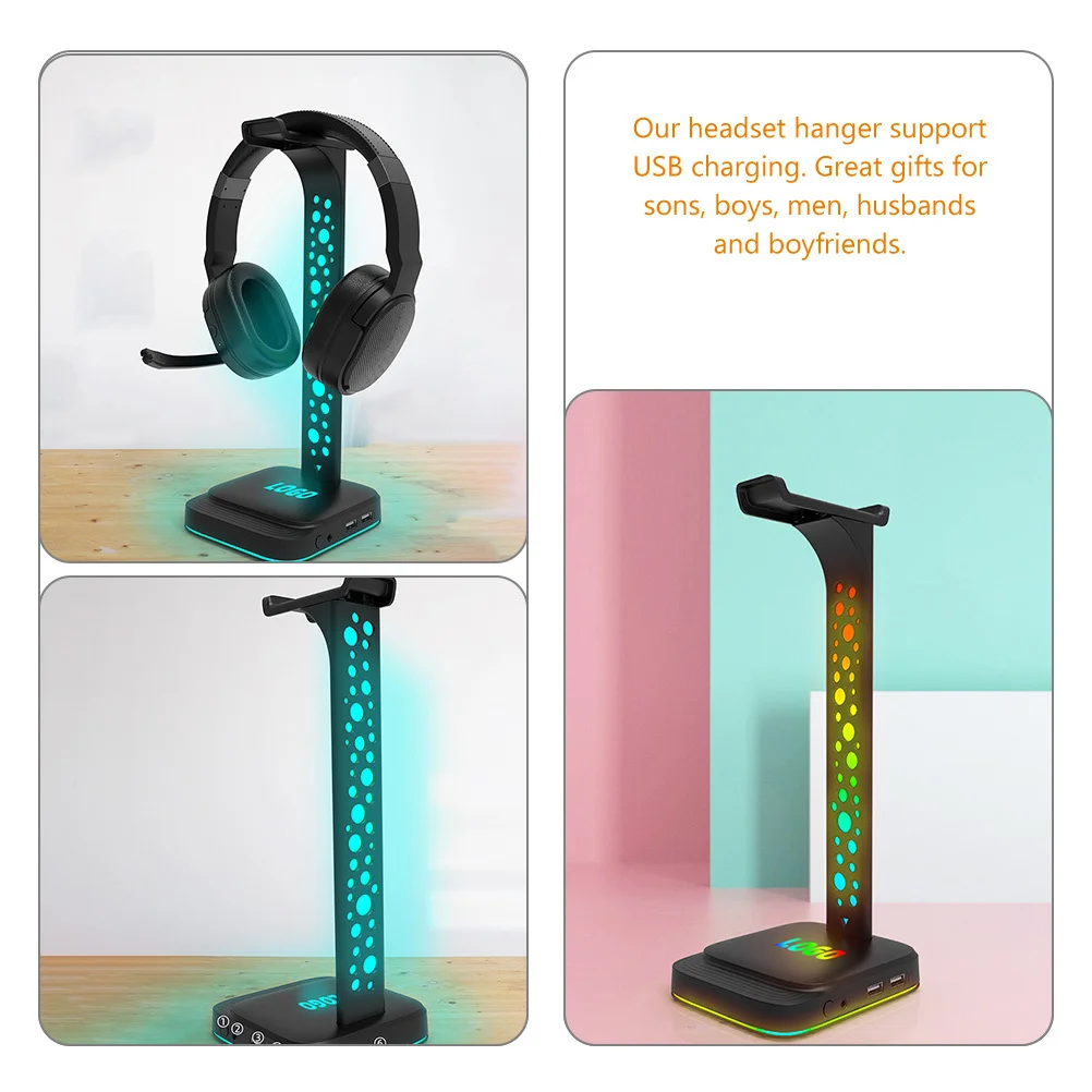 

Earphone Stand Headset Stand Rgb USB Charging Over-Ear Headset Holder Desktop Accessories Gaming Desk Accessories