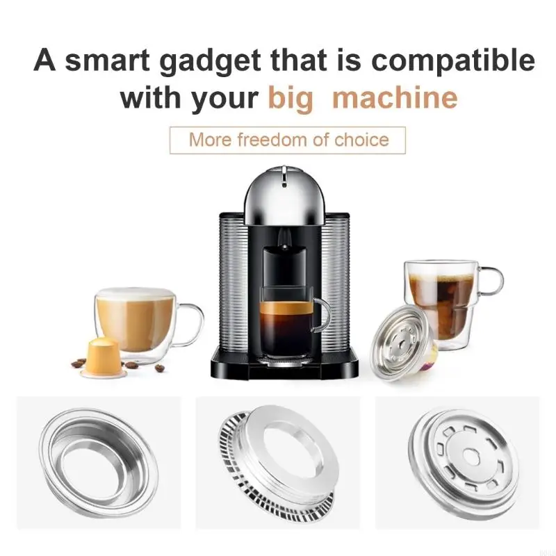 D0AB Coffee Pods Converter Coffee Pods Адаптер из нержавеющей стали текстуры для кофе