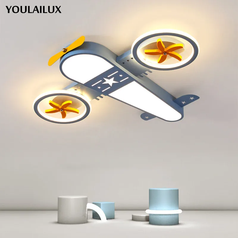 Creative Children's Room Led Airplane Chandeliers Personality Cartoon Bedroom Ceiling Lights Simple Home Interior Lighting Lamps
